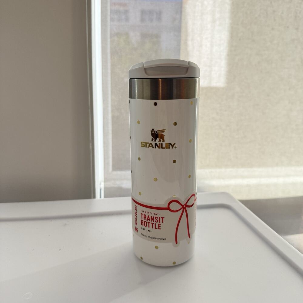 Stanley x Target 16 oz Aerolite Transit Bottle FROST POLKA DOTS Christmas